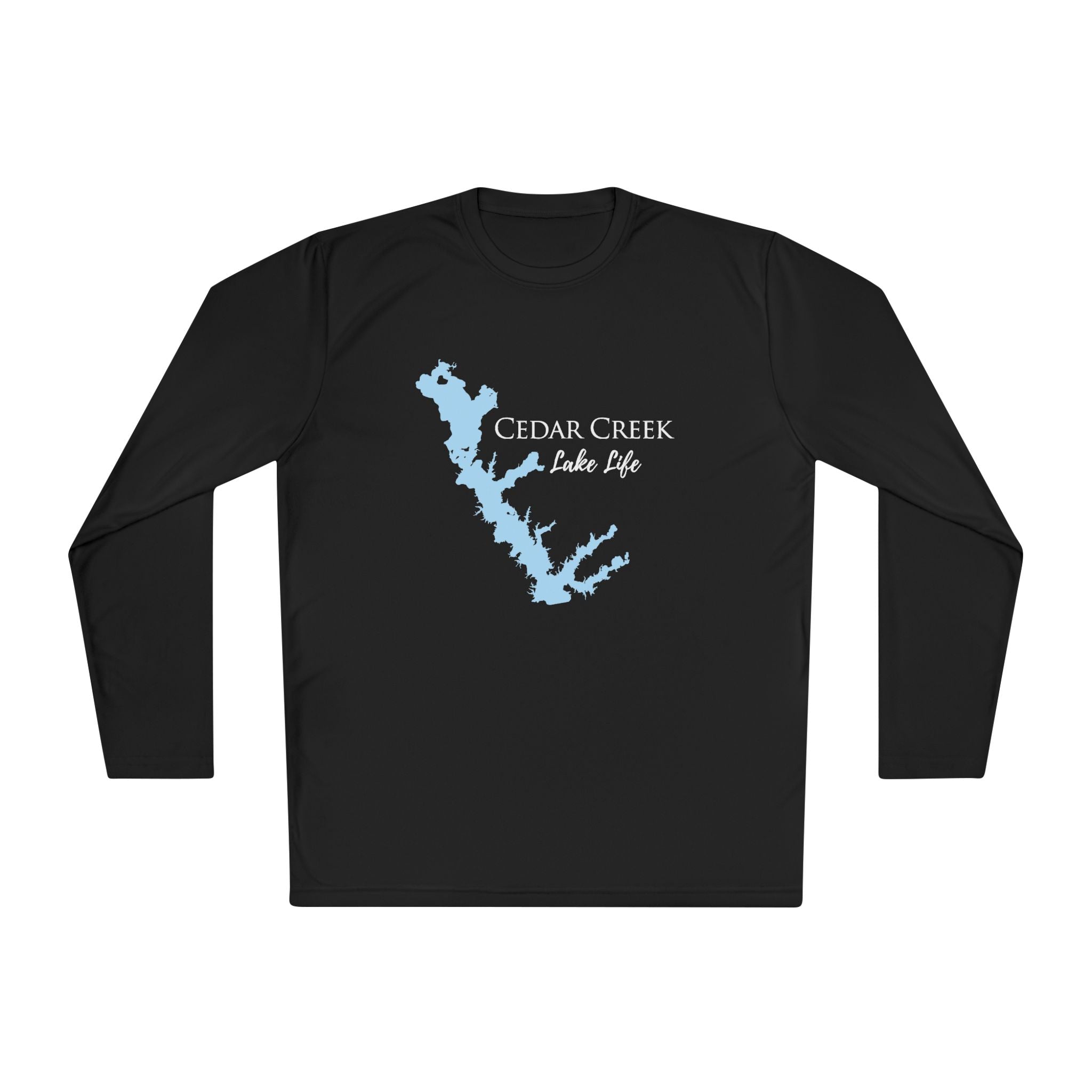 Cedar Creek Lake Life Dri-fit Boating Shirt – Breathable Material – Men's Long Sleeve Moisture Wicking Tee – Texas Lake