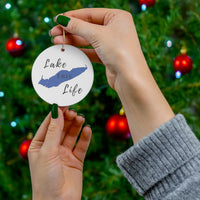 Lake Erie Life Ceramic Ornament - Classic Christmas Ornaments -  Michigan Ontario Ohio Pennsylvania & New York Lake