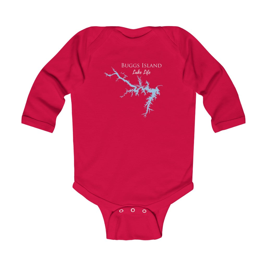 Buggs Island Baby Onsie! Kerr Lake Infant Long Sleeve Bodysuit - Virginia North Carolina Lake