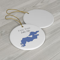 Paw Paw Lake Life Ceramic Ornament - Classic Christmas Ornaments -  Michigan Lake