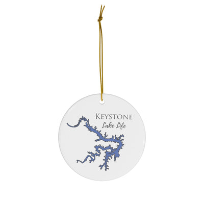 Keystone Lake Life Ceramic Ornament - Classic Christmas Ornaments - Oklahoma Lake