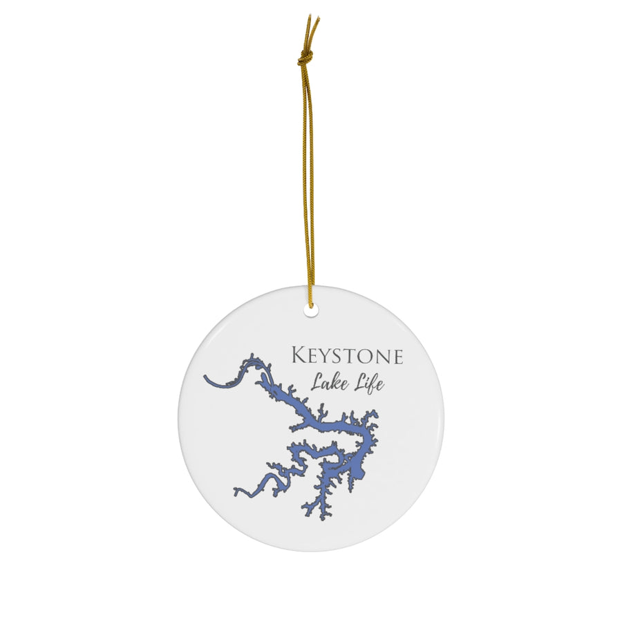 Keystone Lake Life Ceramic Ornament - Classic Christmas Ornaments - Oklahoma Lake