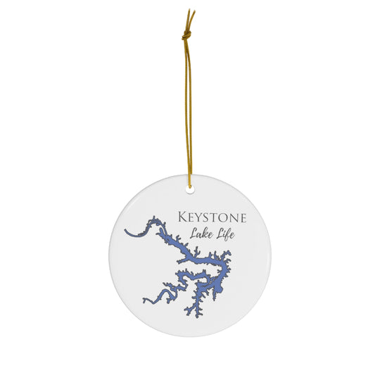 Keystone Lake Life Ceramic Ornament - Classic Christmas Ornaments - Oklahoma Lake