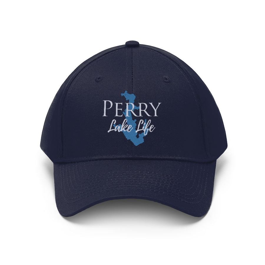 Perry Lake - Unisex Twill Hat - Kansas Lake