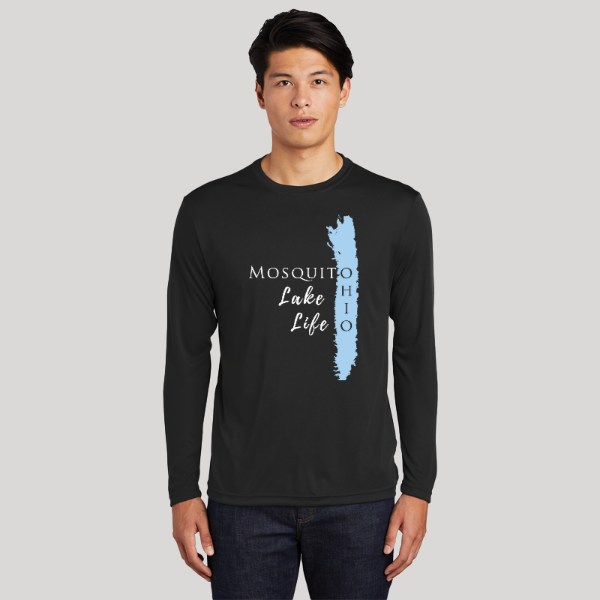 Mosquito Lake Life Dri-fit Boating Shirt - Breathable Material- Men's Long Sleeve Moisture Wicking Tee - Ohio Lake