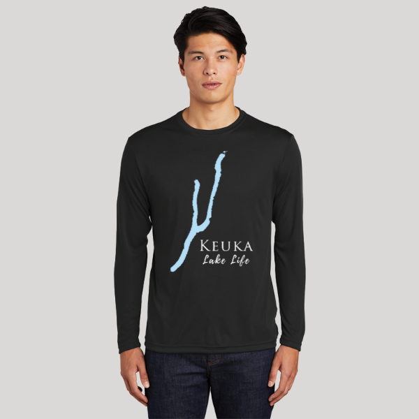 Keuka Lake Life Dri-fit Boating Shirt - Breathable Material- Men's Long Sleeve Moisture Wicking Tee - New York Lake