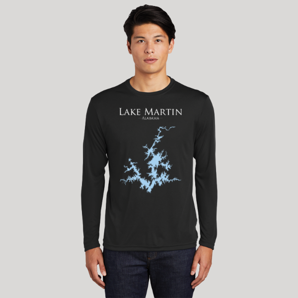 Lake Martin Dri-fit Boating Shirt - Breathable Material- Men's Long sleeve Moisture Wicking Tee - Alabama Lake