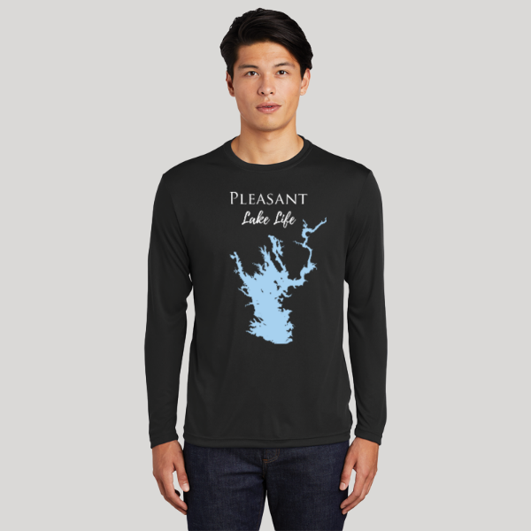 Pleasant Lake Life Dri-fit Boating Shirt - Breathable Material- Men's Long Sleeve Moisture Wicking Tee - Arizona Lake