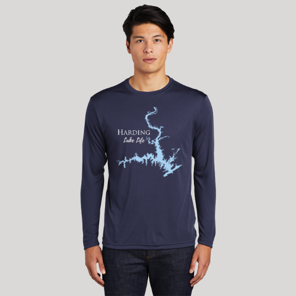 Harding Lake Life Dri-fit Boating Shirt - Breathable Material- Men's Long Sleeve Moisture Wicking Tee - Georgia Lake