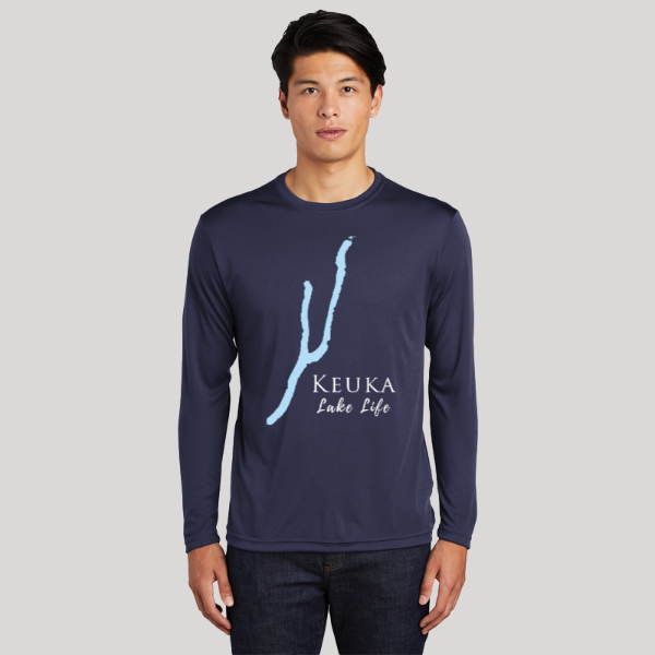 Keuka Lake Life Dri-fit Boating Shirt - Breathable Material- Men's Long Sleeve Moisture Wicking Tee - New York Lake