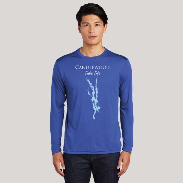 Candlewood Lake Life Dri-fit Boating Shirt - Breathable Material- Men's Long Sleeve Moisture Wicking Tee - Connecticut Lake