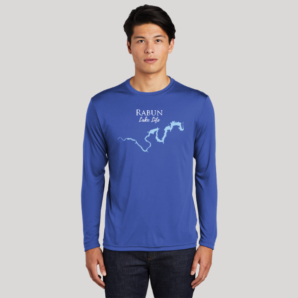 Rabun Lake Life Dri-fit Boating Shirt - Breathable Material- Men's Long Sleeve Moisture Wicking Tee - Georgia Lake