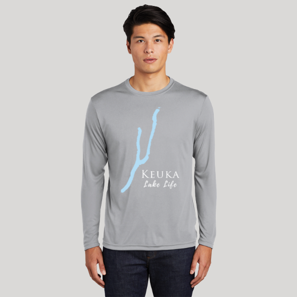 Keuka Lake Life Dri-fit Boating Shirt - Breathable Material- Men's Long Sleeve Moisture Wicking Tee - New York Lake