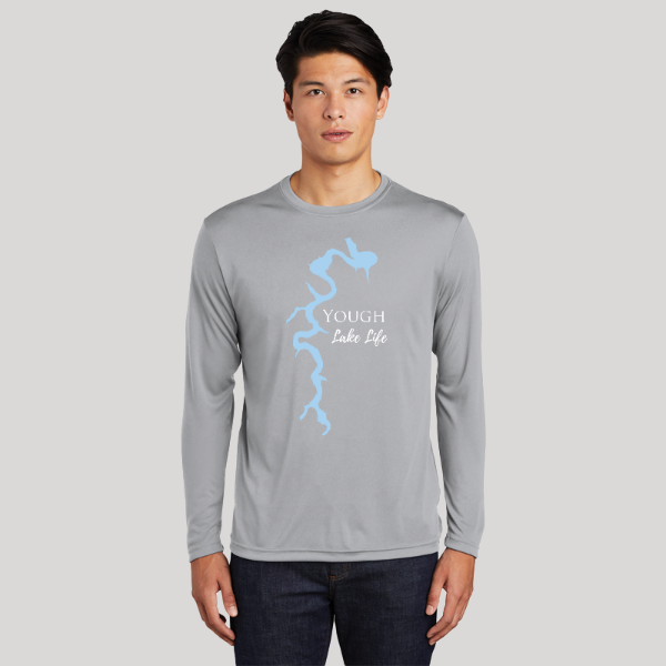 Yough Lake Life Dri-fit Boating Shirt - Breathable Material- Men's Long Sleeve Moisture Wicking Tee - Maryland Lake