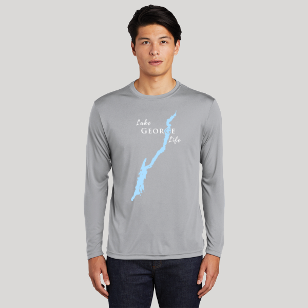 Lake George Life Dri-fit Boating Shirt - Breathable Material- Men's Long Sleeve Moisture Wicking Tee - New York Lake