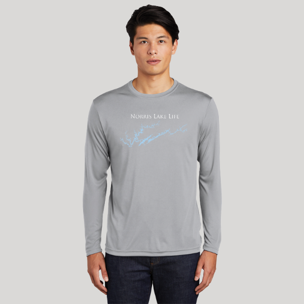 Norris Lake Life Dri-fit Boating Shirt - Breathable Material- Men's Long Sleeve Moisture Wicking Tee - Tennessee Lake