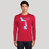 Milford Lake Life Dri-fit Boating Shirt - Breathable Material- Men's Long Sleeve Moisture Wicking Tee - Kansas Lake
