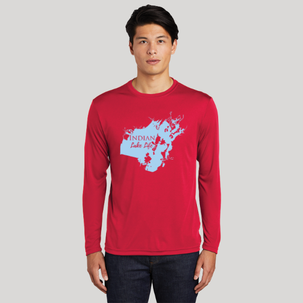Indian Lake Life Dri-fit Boating Shirt - Breathable Material- Men's Long Sleeve Moisture Wicking Tee - Ohio Lake