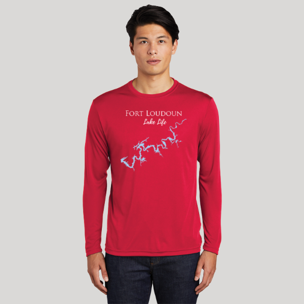 Fort Loudoun Lake Life Dri-fit Boating Shirt - Breathable Material- Men's Long Sleeve Moisture Wicking Tee - Tennessee Lake
