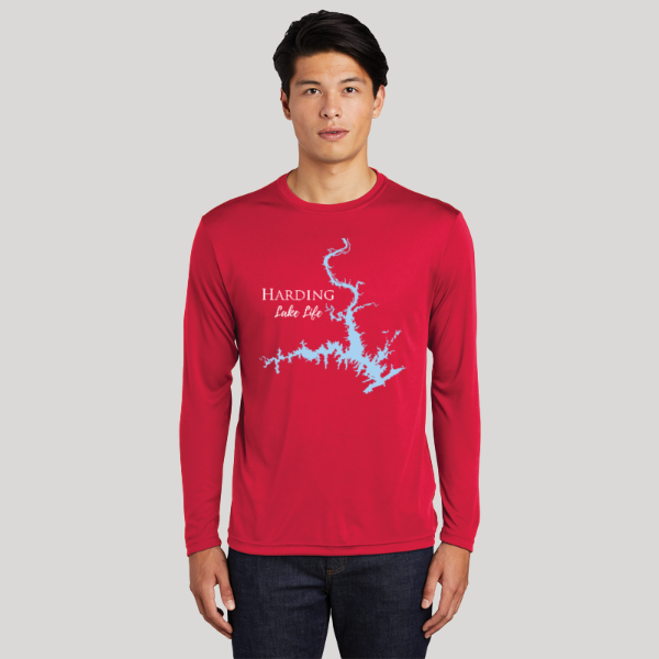 Harding Lake Life Dri-fit Boating Shirt - Breathable Material- Men's Long Sleeve Moisture Wicking Tee - Georgia Lake