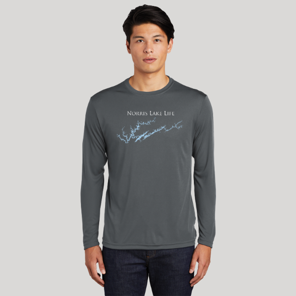 Norris Lake Life Dri-fit Boating Shirt - Breathable Material- Men's Long Sleeve Moisture Wicking Tee - Tennessee Lake