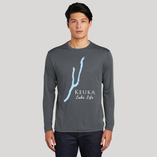 Keuka Lake Life Dri-fit Boating Shirt - Breathable Material- Men's Long Sleeve Moisture Wicking Tee - New York Lake