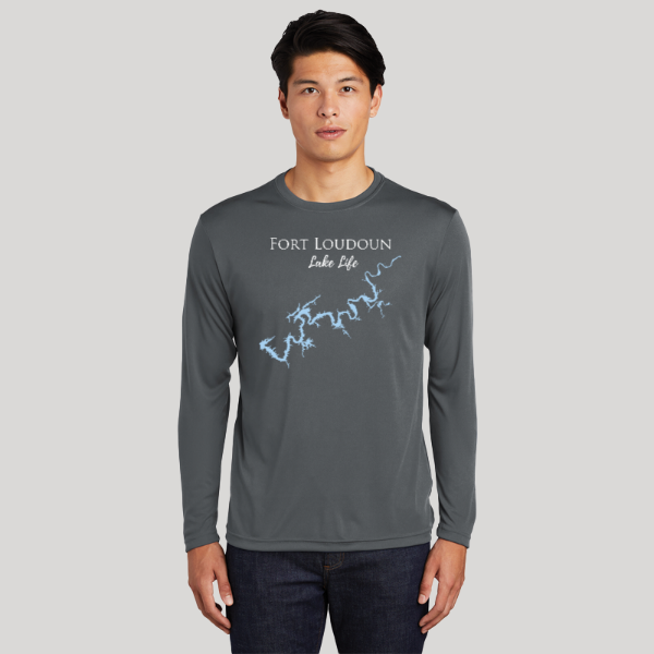 Fort Loudoun Lake Life Dri-fit Boating Shirt - Breathable Material- Men's Long Sleeve Moisture Wicking Tee - Tennessee Lake