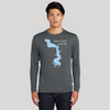Milford Lake Life Dri-fit Boating Shirt - Breathable Material- Men's Long Sleeve Moisture Wicking Tee - Kansas Lake