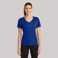 Test - 100% Polyester Moisture Wicking Ladies V-Neck - FRONT PRINT