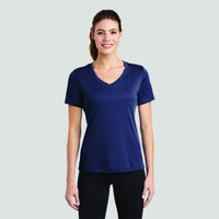 Test - 100% Polyester Moisture Wicking Ladies V-Neck - FRONT PRINT