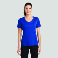 Test - 100% Polyester Moisture Wicking Ladies V-Neck - FRONT PRINT