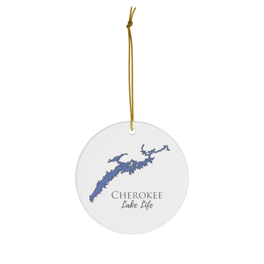 Cherokee TN Lake Life Ceramic Ornament - Classic Christmas Ornaments - Tennessee Lake