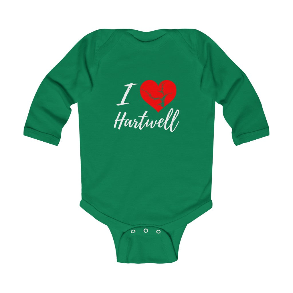 Lake Hartwell Baby Onsie!  I Love Lake Hartwell Infant Long Sleeve Bodysuit - Georgia Lake