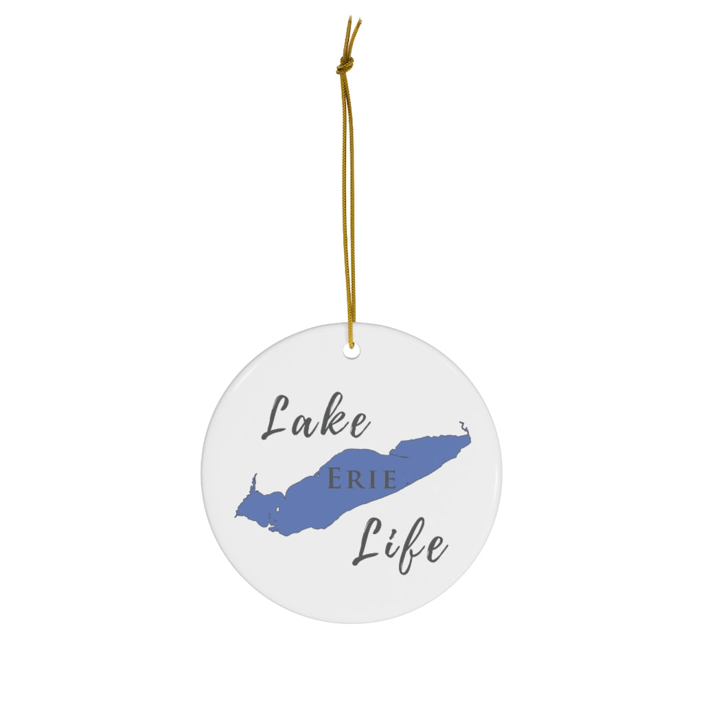 Lake Erie Life Ceramic Ornament - Classic Christmas Ornaments -  Michigan Ontario Ohio Pennsylvania & New York Lake