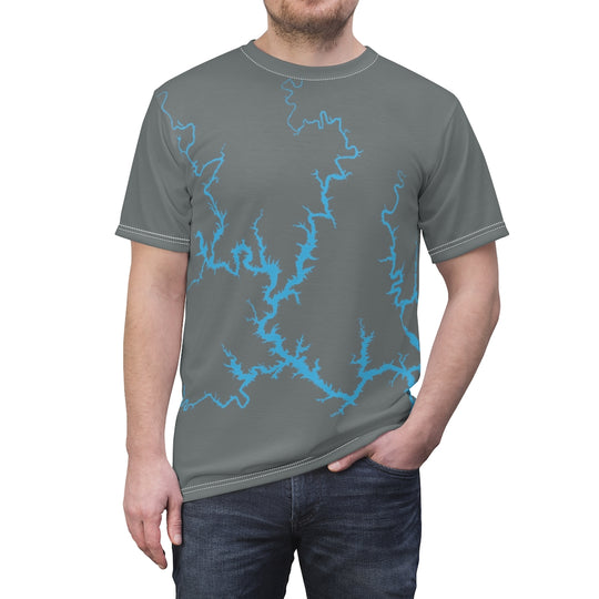 Lewis Smith Lake Wrap Around Lake Design - Unisex AOP Cut & Sew Tee