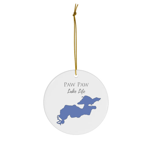 Paw Paw Lake Life Ceramic Ornament - Classic Christmas Ornaments -  Michigan Lake