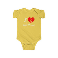 Cute! I Love Lake Norman - Infant Fine Jersey Bodysuit - Heart - North Carolina Lake