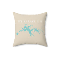 Weiss Lake Life Spun Polyester Square Pillow - Georgia Alabama Lake