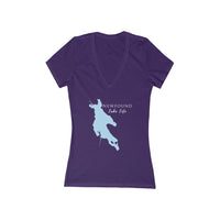 Newfound Lake Life - Women's Jersey Short Sleeve Deep V-Neck Tee - New Hampshire Lake