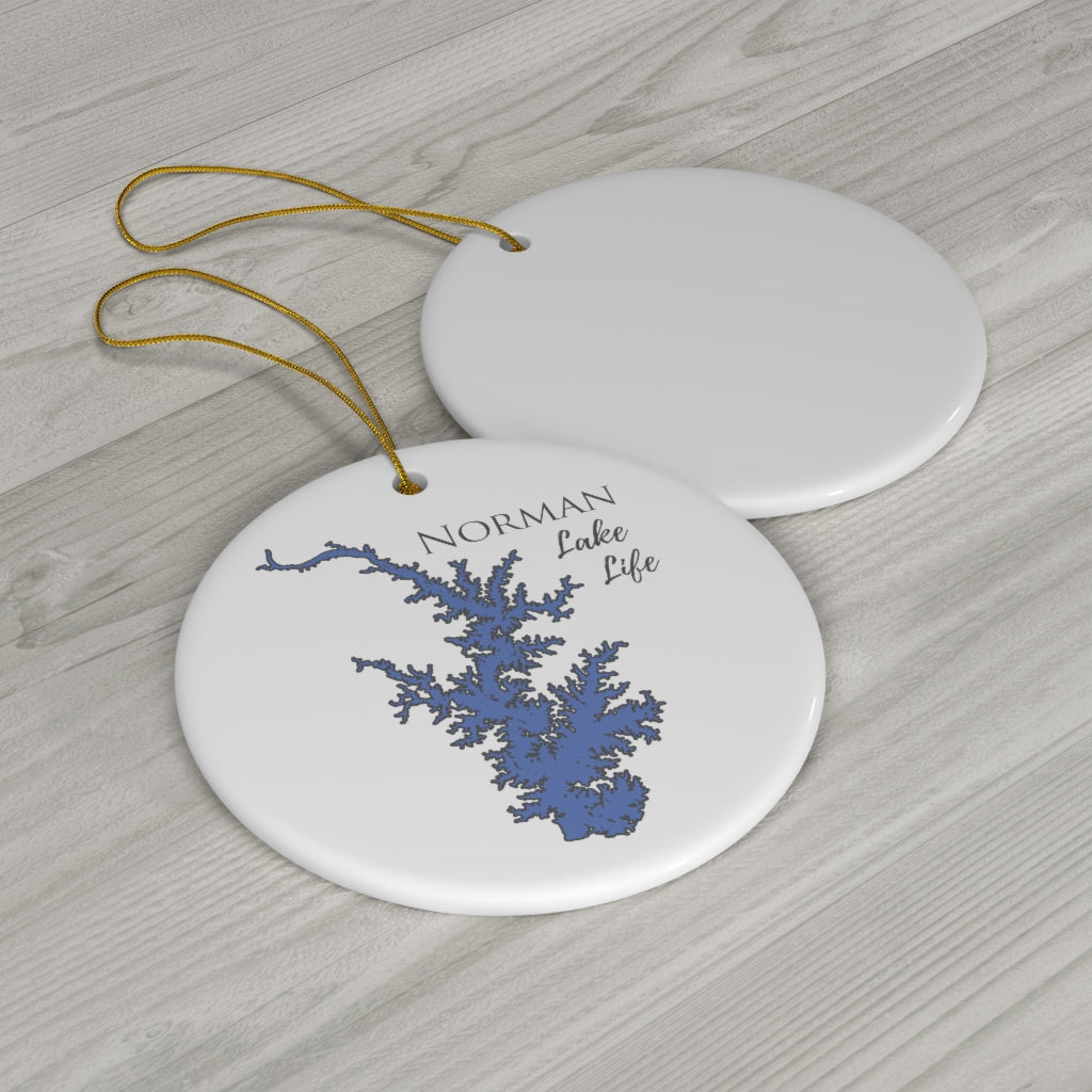 Norman Lake Life Ceramic Ornaments - Classic Christmas Ornament -  North Carolina Lake