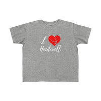I Love Lake Hartwell Kid's Fine Jersey Tee  Kids Tshirt Heart Lake Hartwell Precious! - Georgia & South Carolina Lake