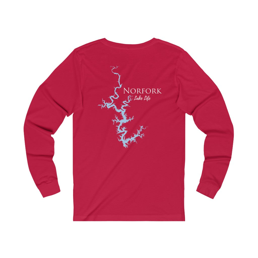 Norfork Lake Life Unisex Cotton Jersey Long Sleeve Tee - Front and Back Printed - Arkansas and Missouri Lake