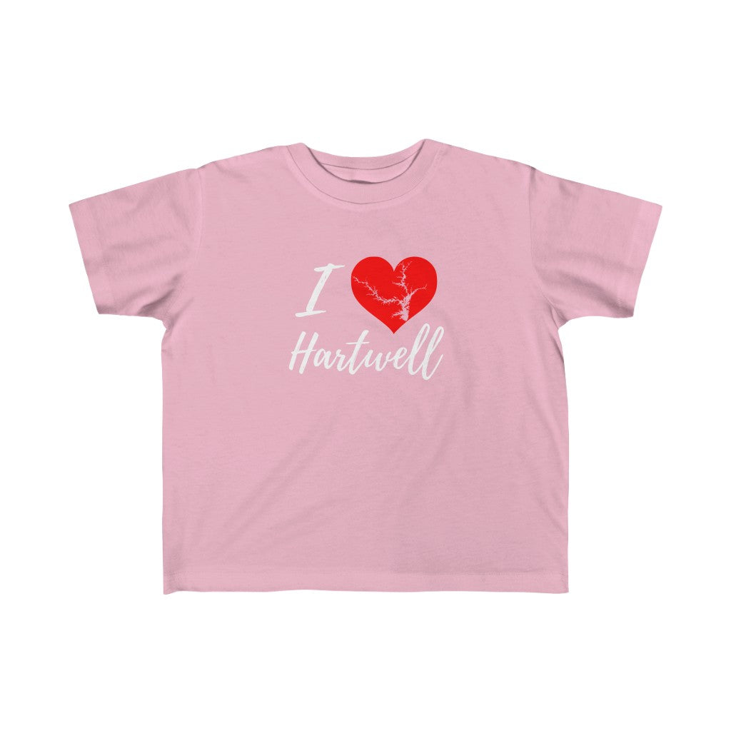 I Love Lake Hartwell Kid's Fine Jersey Tee  Kids Tshirt Heart Lake Hartwell Precious! - Georgia & South Carolina Lake