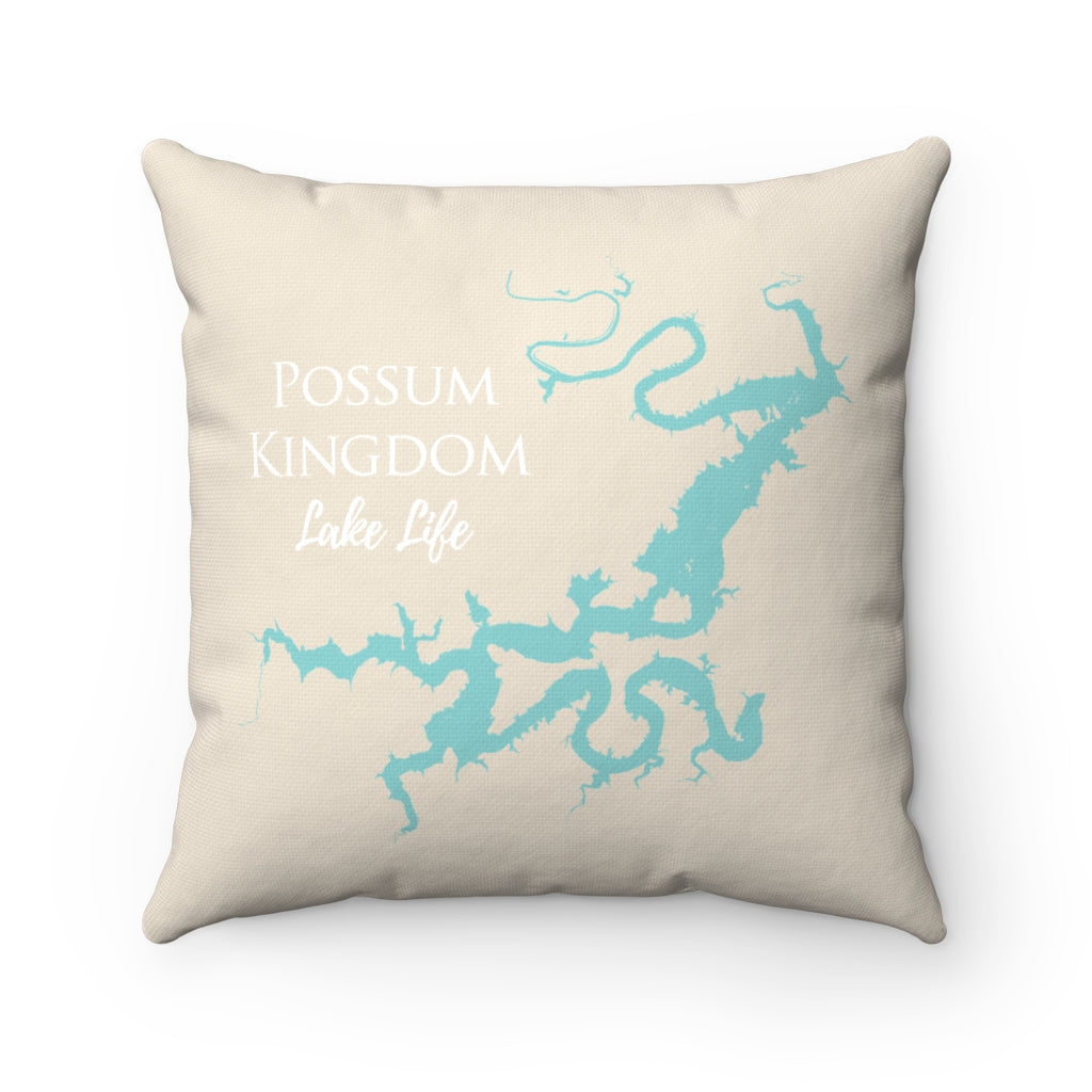 Possum Kingdom Lake Life Spun Polyester Square Throw Pillow - Texas Lake