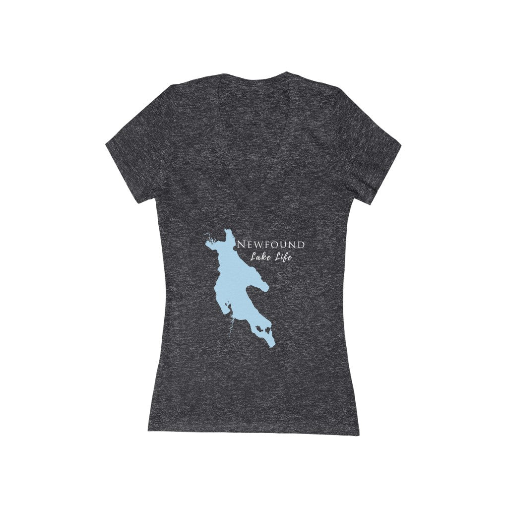 Newfound Lake Life - Women's Jersey Short Sleeve Deep V-Neck Tee - New Hampshire Lake