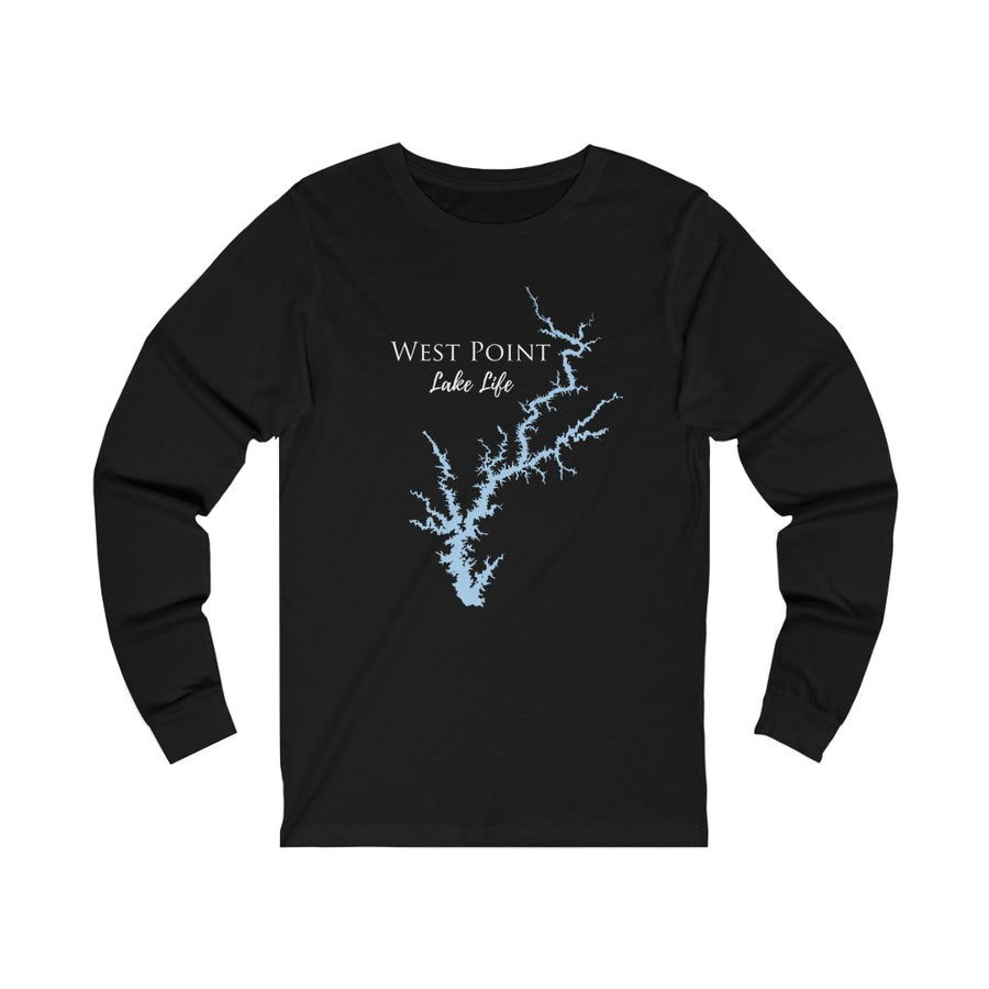 West Point Lake Life Unisex Cotton Jersey Long Sleeve Tee - Georgia Lake