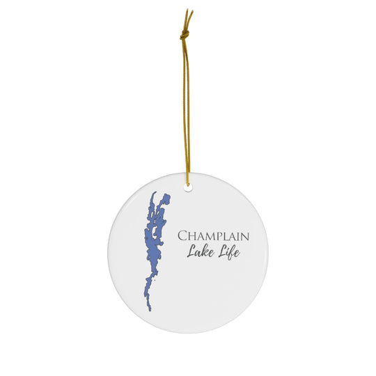 Champlain Lake Life Ceramic Ornament - Classic Christmas Ornaments - New York Lake