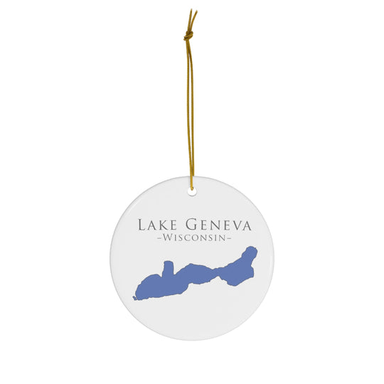 Lake Geneva - Ceramic Ornament - Classic Christmas Ornaments - Wisconsin Lake
