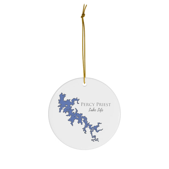 Percy Priest Ceramic Ornament - Classic Christmas Ornaments -  Tennessee Lake