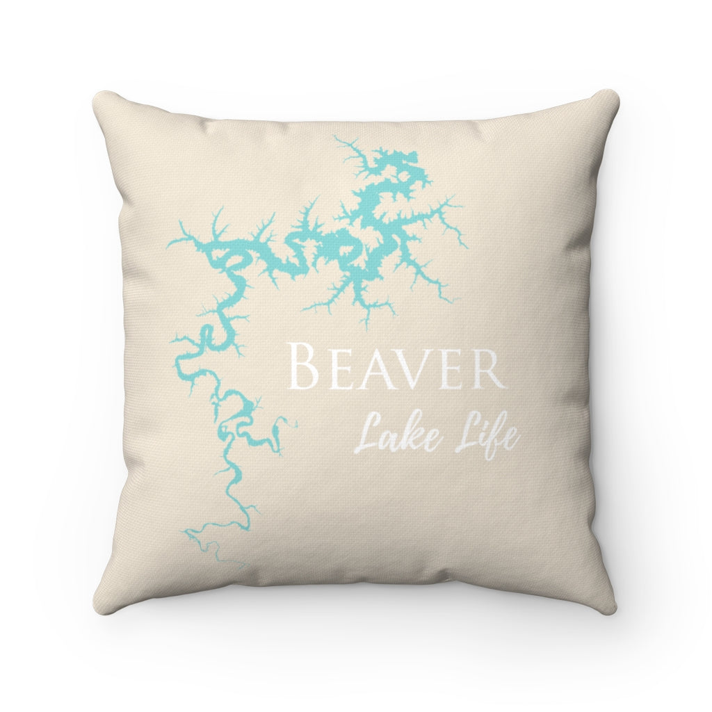 Beaver Lake Life Spun Polyester Square Pillow - Arkansas Lake